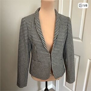 J. Crew Black and White Houndstooth Blazer- EUC